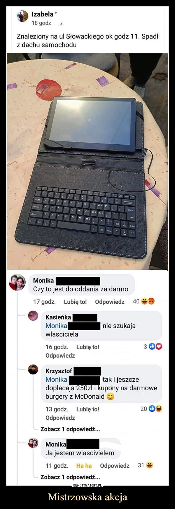 
    Mistrzowska akcja