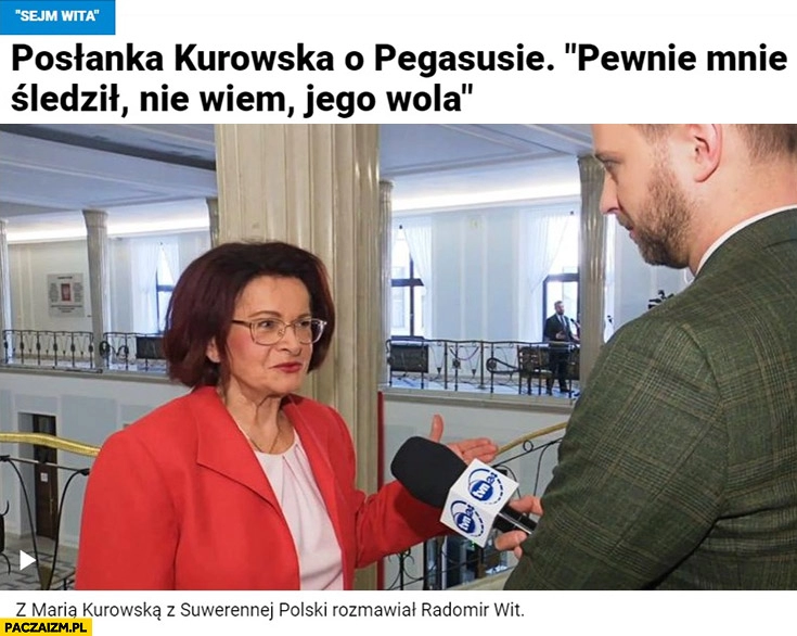 
    Posłanka Kurowska o Pegasusie: pewnie mnie śledził, nie wiem jego wola