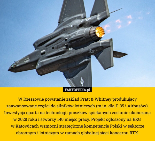 
    W Rzeszowie powstanie zakład Pratt & Whitney produkujący zaawansowane
