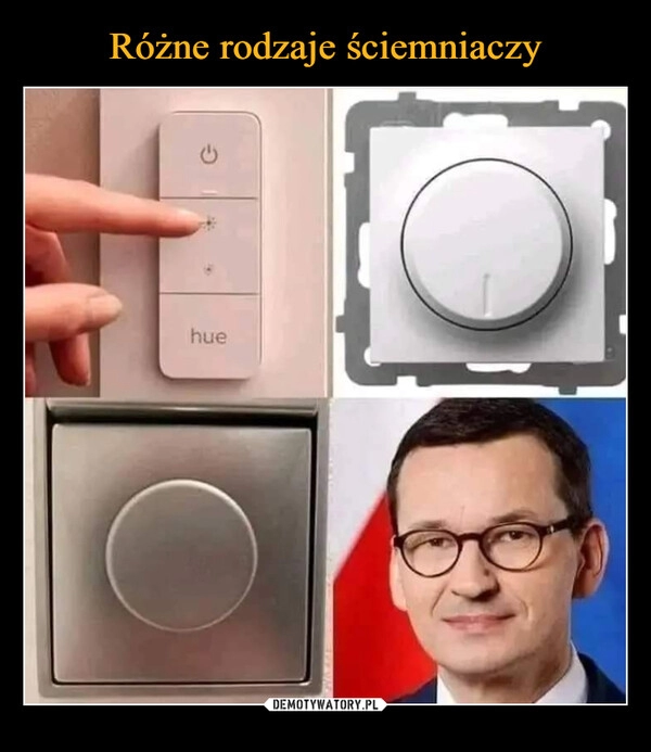 
    Różne rodzaje ściemniaczy