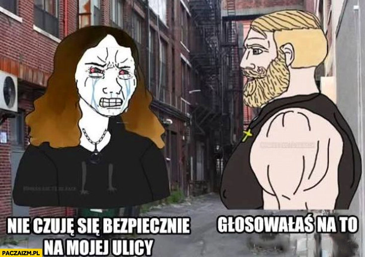 
    Laska dziewczyna nie czuje się bezpiecznie na mojej ulicy głosowałaś na to