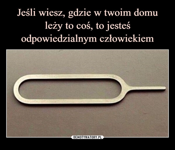 
    Jeśli wiesz, gdzie w twoim domu leży to coś, to jesteś odpowiedzialnym człowiekiem