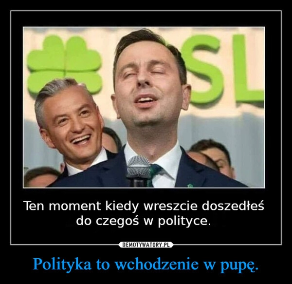 
    Polityka to wchodzenie w pupę.