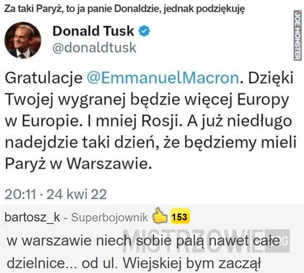 
    Za taki Paryż, to ja panie Donaldzie, jednak podziękuję