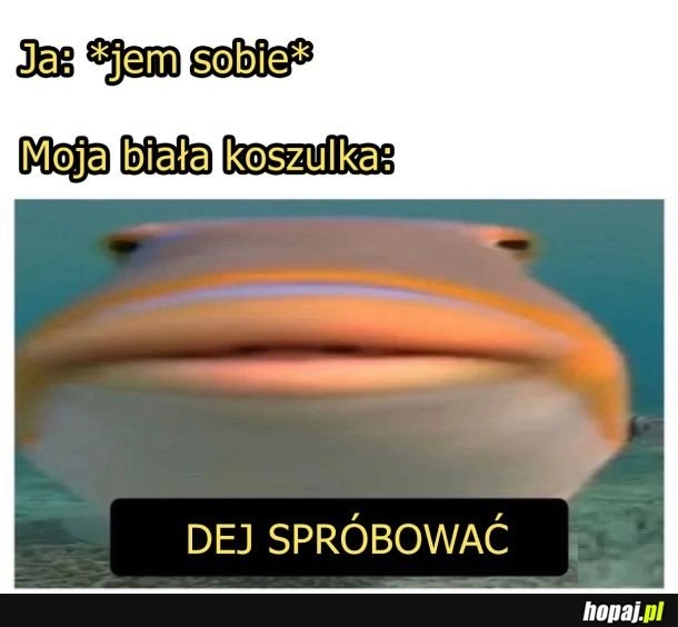 
    Zawsze gdy mam białą koszulkę