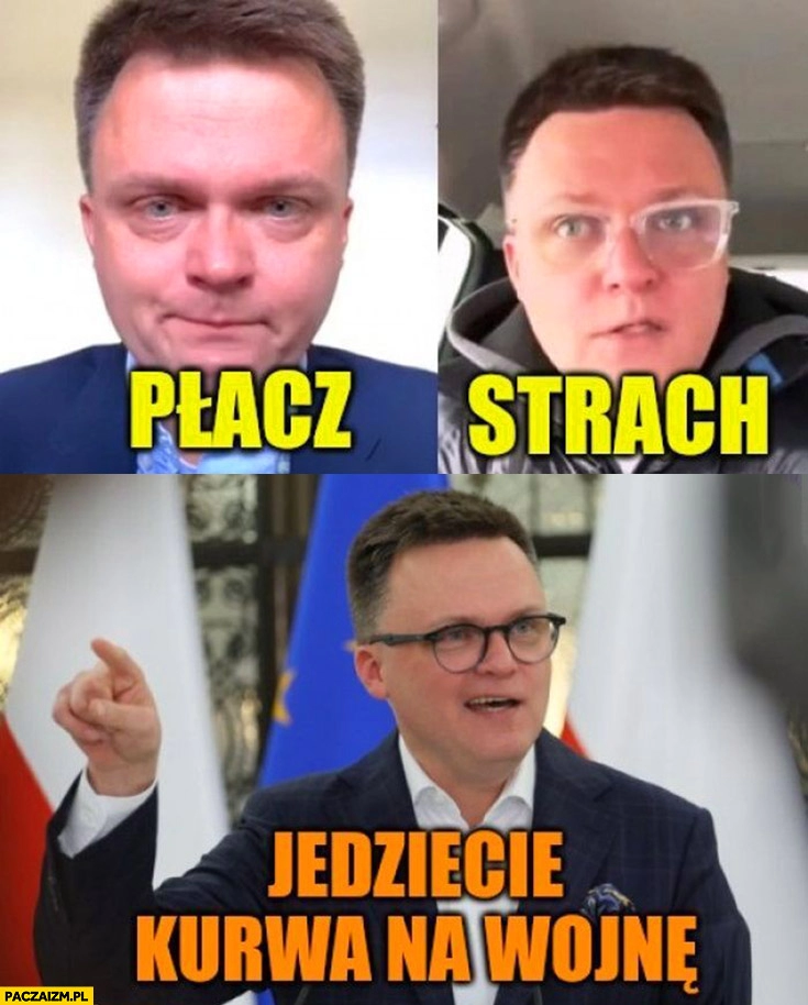 
    Hołownia płacz strach jedziecie na wojnę