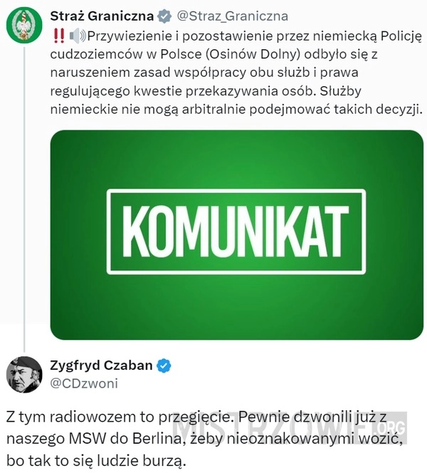 
    Przywiezienie i pozostawienie przez niemiecką Policję cudzoziem