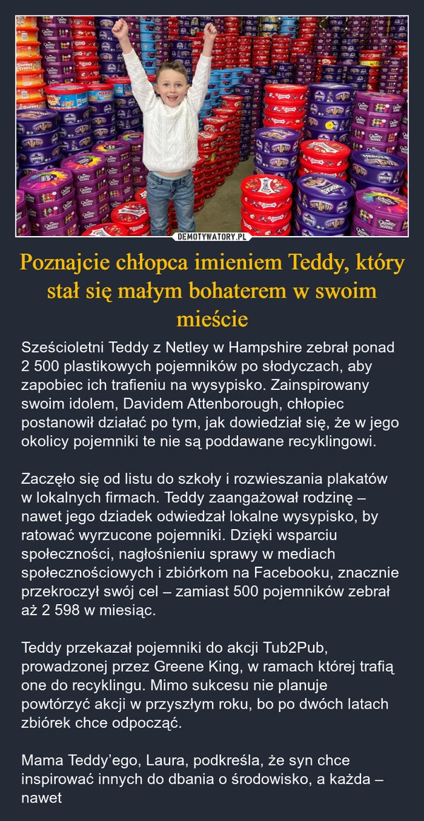 
    Poznajcie chłopca imieniem Teddy, który stał się małym bohaterem w swoim mieście