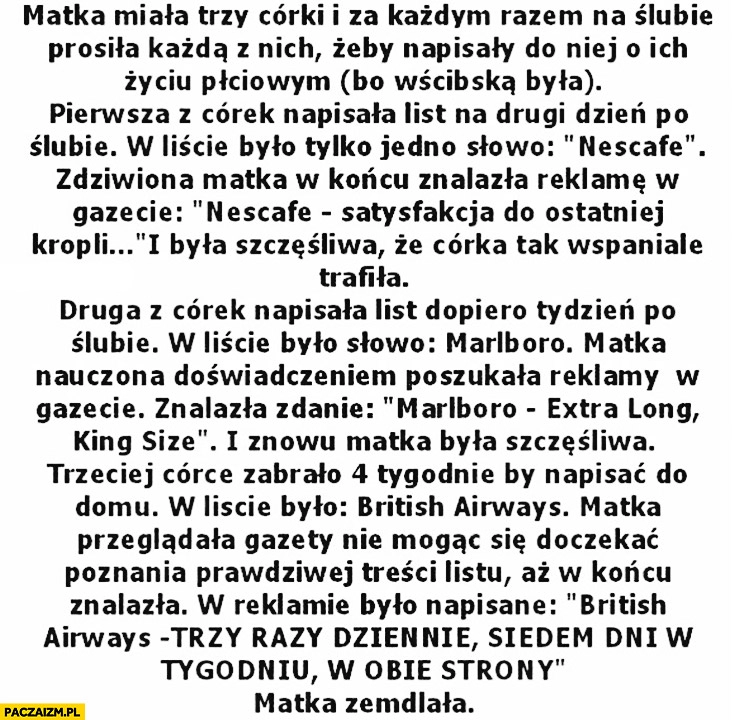 
    Dowcip matka życie seksualne córek