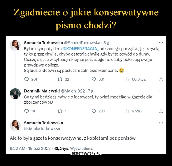 
    Zgadniecie o jakie konserwatywne pismo chodzi?