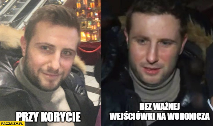 
    Miłosz Kłeczek przy korycie vs bez ważnej wejściówki na Woronicza porównanie