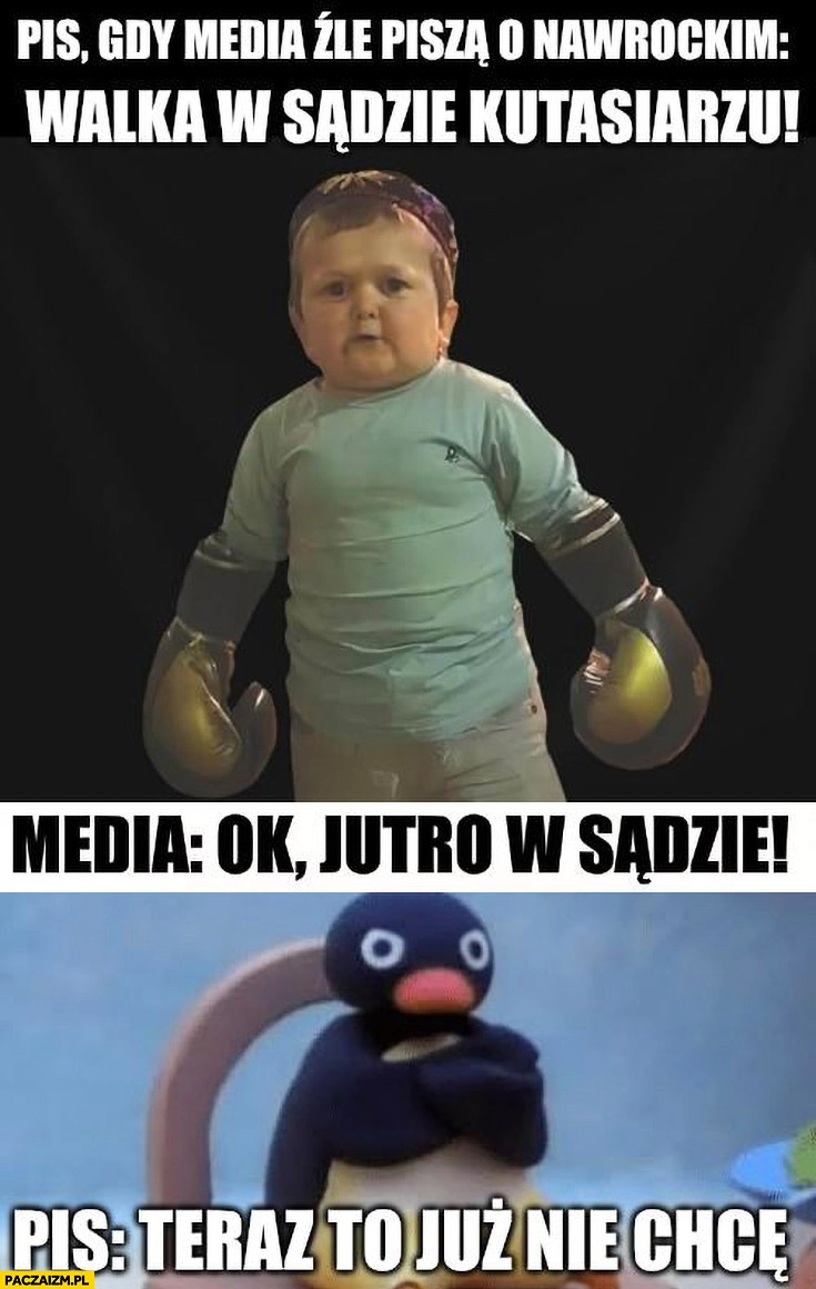 
    PiS gdy media źle piszą o Nawrockim: walka w sądzie, media: ok, jutro w sądzie, PiS: teraz to już nie chcę
