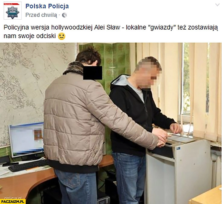 
    Policyjna wersja hollywoodzkiej alei sław – lokalne gwiazdy też zostawiają nam swoje odciski palców policja na facebooku