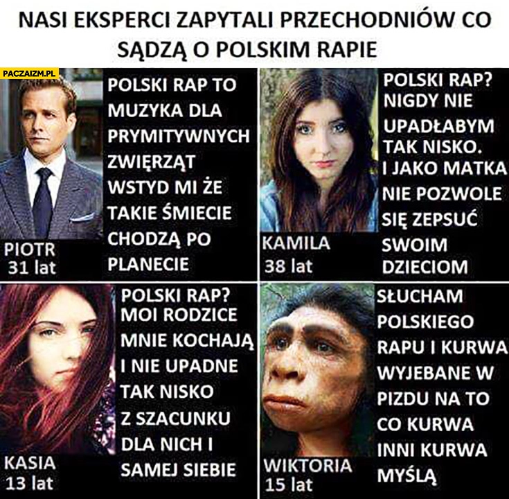 
    Eksperci zapytali przechodniów co sądzą o Polskim rapie: muzyka dla prymitywnych zwierząt