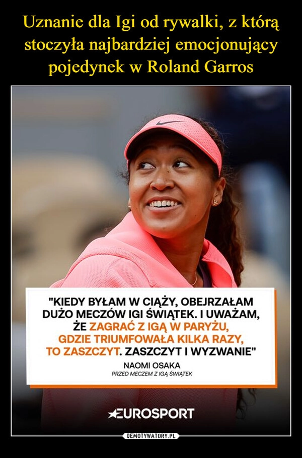 
    Uznanie dla Igi od rywalki, z którą stoczyła najbardziej emocjonujący pojedynek w Roland Garros