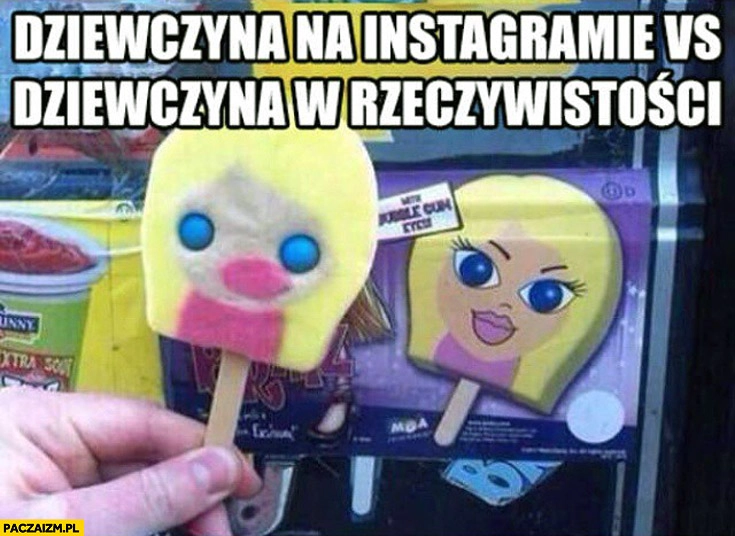 
    Dziewczyna na instagramie vs dziewczyna w rzeczywistości lody