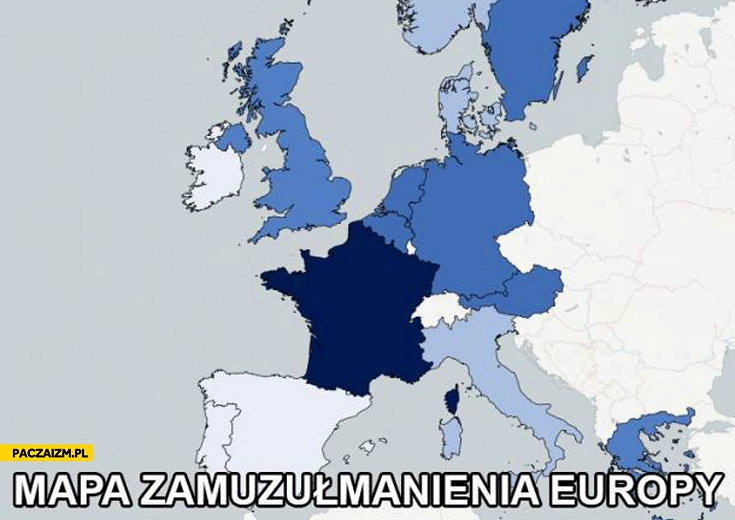 
    Mapa zamuzułmanienia Europy