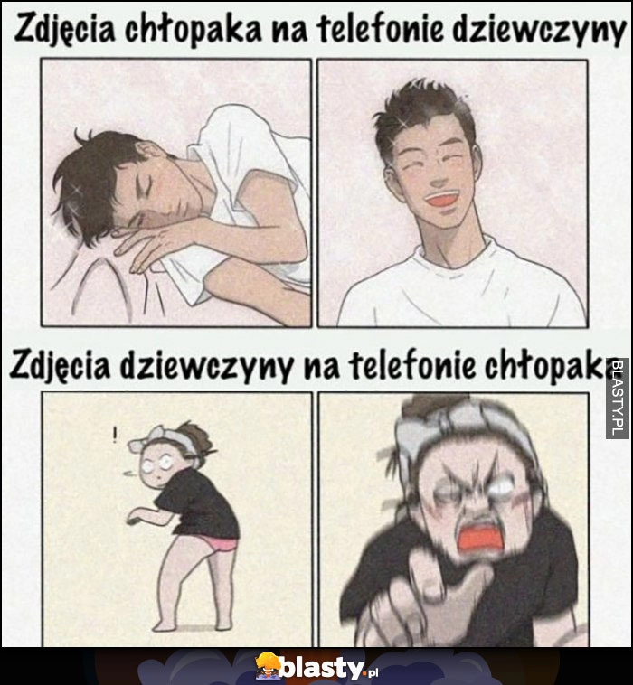 
    Zdjęcie chłopaka na telefonie dziewczyny vs zdjęcie dziewczyny na telefonie chłopaka porównanie