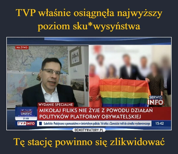 
    TVP właśnie osiągnęła najwyższy poziom sku*wysyństwa Tę stację powinno się zlikwidować