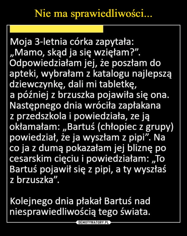 
    Nie ma sprawiedliwości...