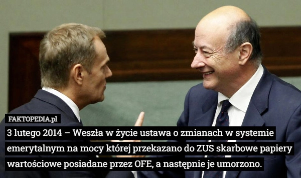 
    3 lutego 2014 – Weszła w życie ustawa o zmianach w systemie emerytalnym