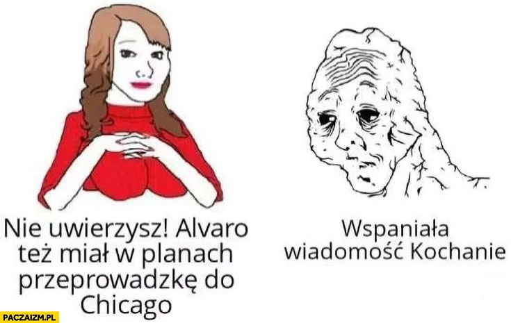 Żona do Lewandowskiego nie uwierzysz Alvaro też miał w planach przeprowadzkę do Chicago, wspaniała wiadomość kochanie