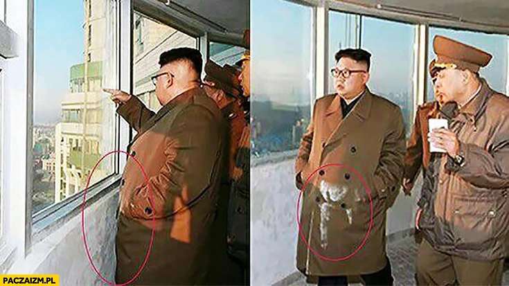 
    Kim Jong Un ubrudził się od ściany
