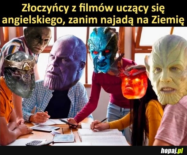 
    Złoczyńcy uczący się angielskiego