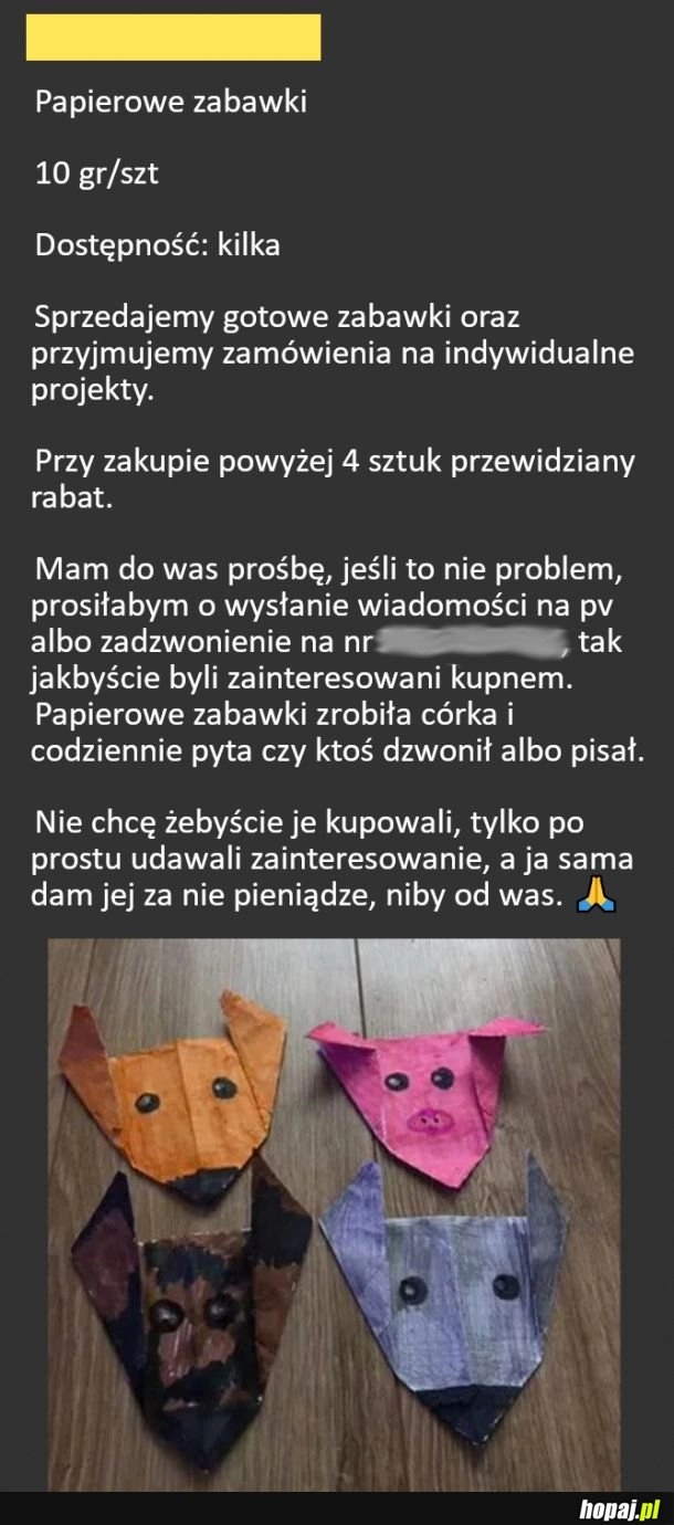 
    Papierowe zabawki