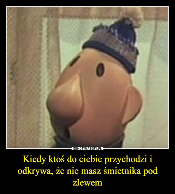 
    Kiedy ktoś do ciebie przychodzi i odkrywa, że nie masz śmietnika pod zlewem