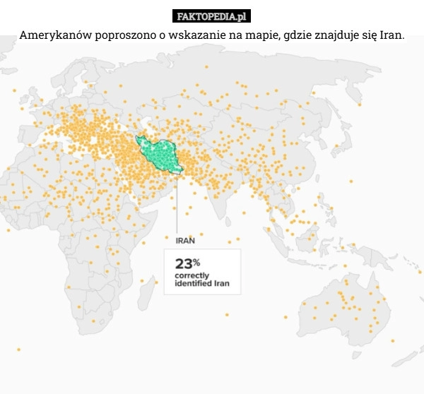 
    Amerykanów poproszono o wskazanie na mapie, gdzie znajduje się Iran.