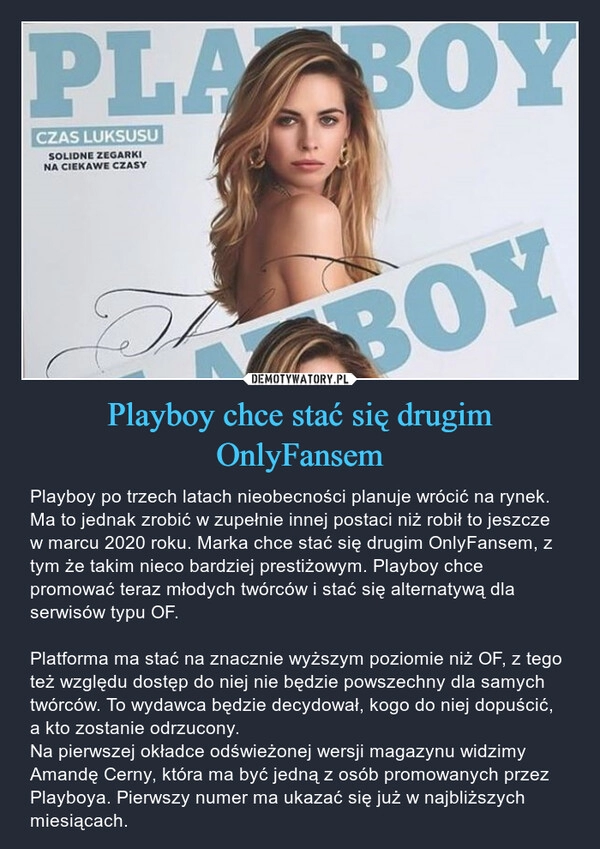 
    Playboy chce stać się drugim OnlyFansem