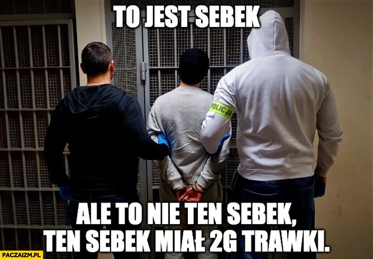 
    To jest Sebek aresztowany ale to nie ten Sebek, ten Sebek miał 2 gramy trawki