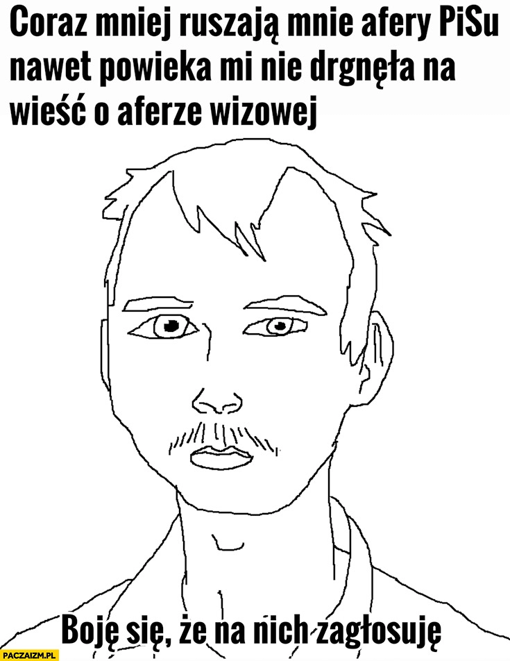 
    Coraz mniej ruszają mnie afery PiSu nawet powieka mi nie drgnęła na wieść o aferze wizowej boję się, że na nich zagłosuję