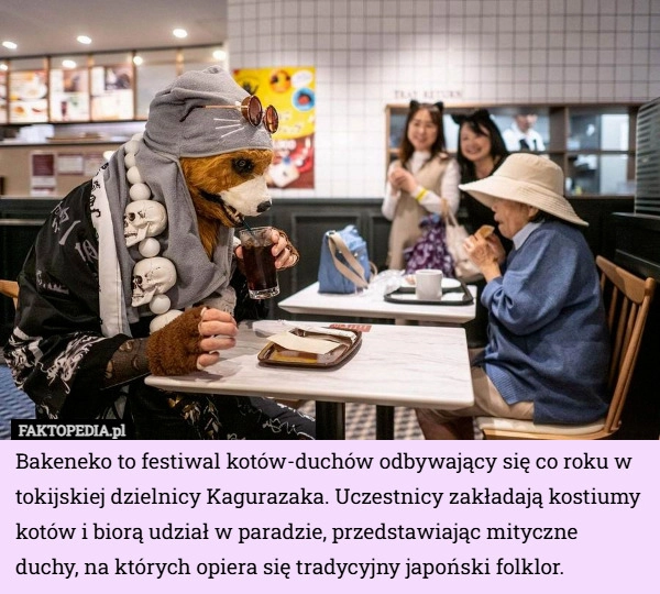 
    Bakeneko to festiwal kotów-duchów odbywający się co roku w tokijskiej dzielnicy...