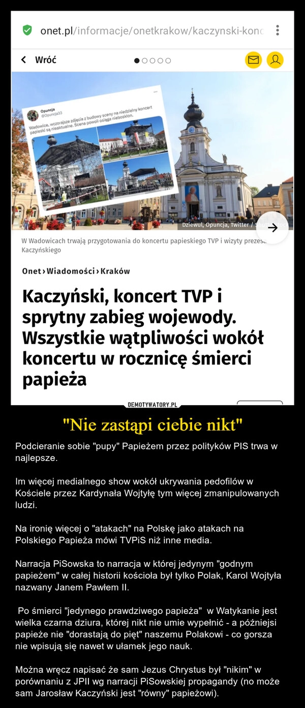 
    "Nie zastąpi ciebie nikt"