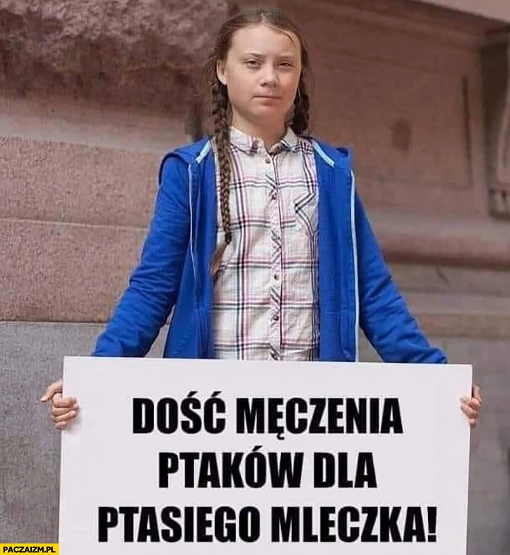 
    Dość męczenia ptaków dla ptasiego mleczka Greta Thunberg
