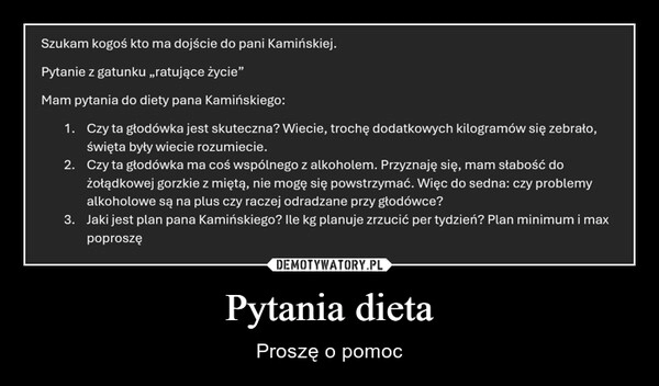 
    Pytania dieta