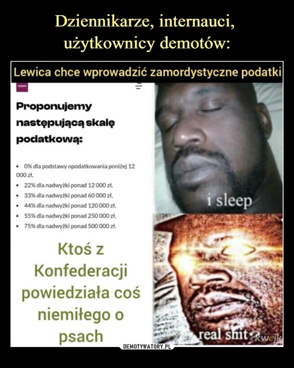 
    Dziennikarze, internauci, 
użytkownicy demotów: