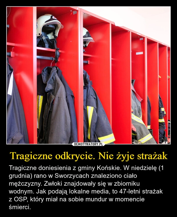 
    Tragiczne odkrycie. Nie żyje strażak