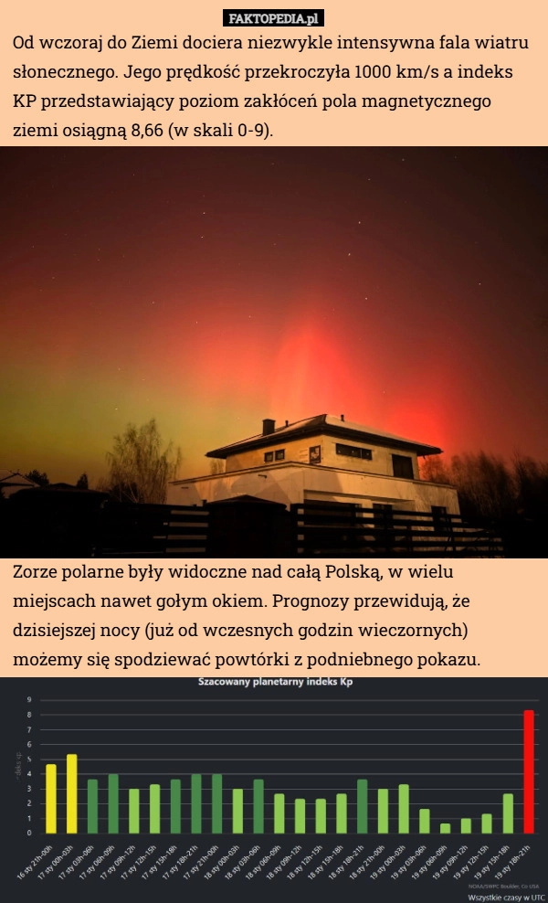 
    Od wczoraj do Ziemi dociera niezwykle intensywna fala wiatru słonecznego...