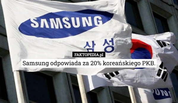 
    Samsung odpowiada za 20% koreańskiego PKB.