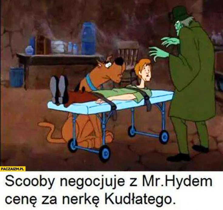 Scooby negocjuje z Mr Hydem cenę za nerkę Kudłatego