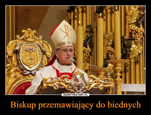 
    Biskup przemawiający do biednych