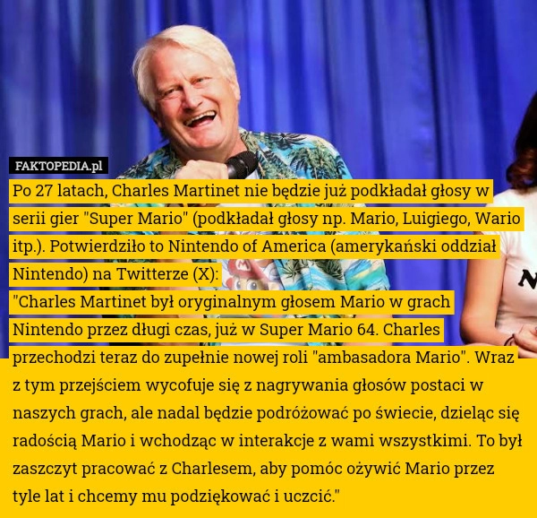 
    Po 27 latach, Charles Martinet nie będzie już podkładał głosy w serii gier