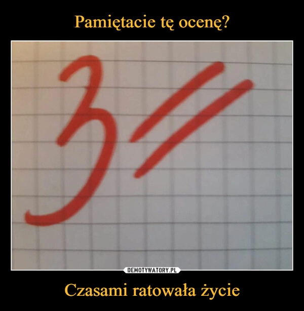 
    Pamiętacie tę ocenę? Czasami ratowała życie