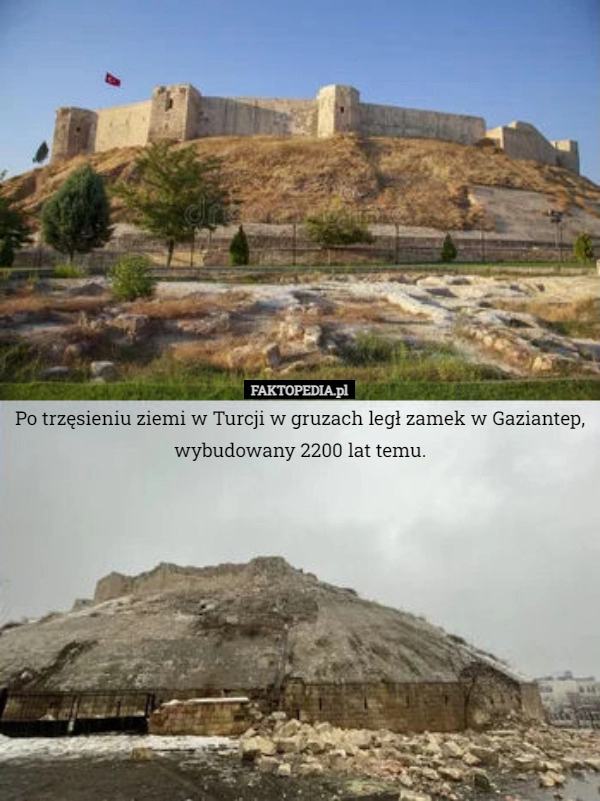 
    Po trzęsieniu ziemi w Turcji w gruzach legł zamek w Gaziantep, wybudowany...