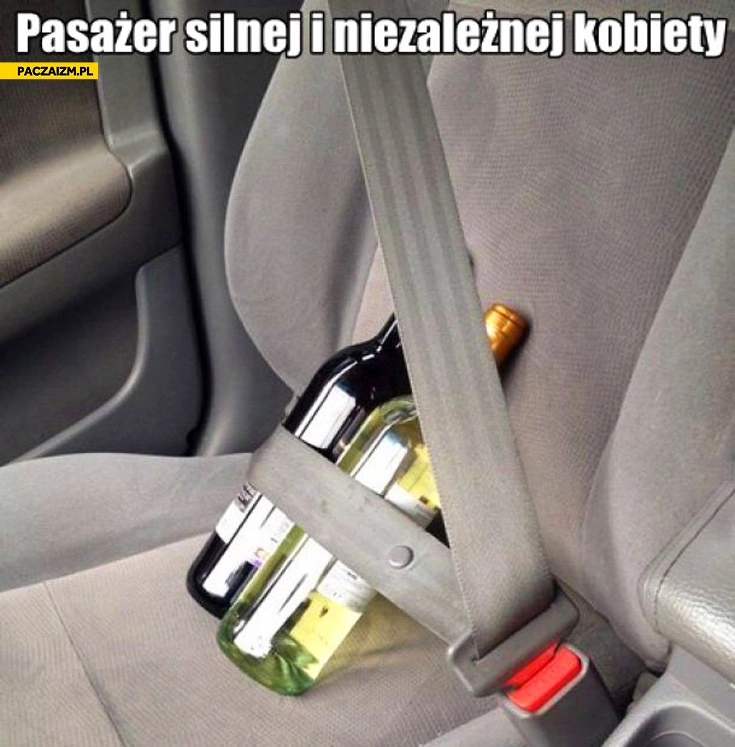 
    Pasażer silnej i niezależnej kobiety wino