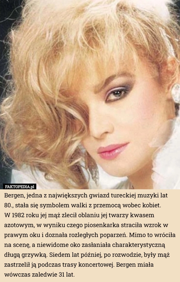 
    Bergen, jedna z największych gwiazd tureckiej muzyki lat 80., stała się...