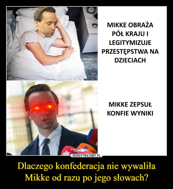 
    Dlaczego konfederacja nie wywaliła Mikke od razu po jego słowach?